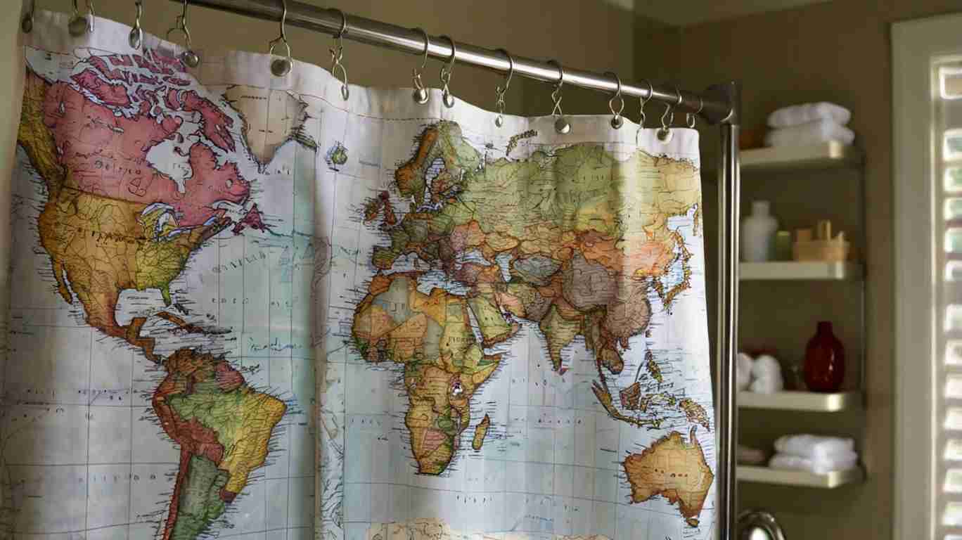 Map Shower Curtain