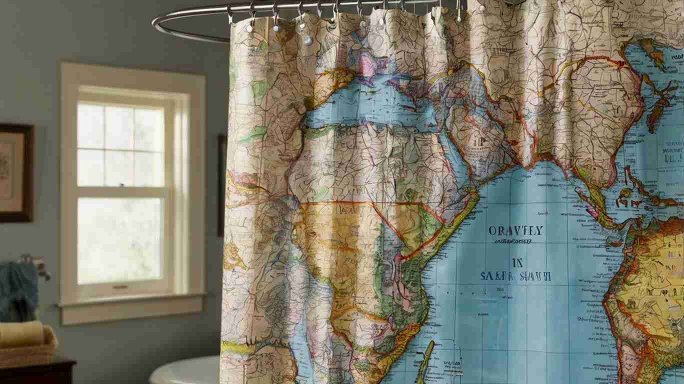 Map Shower Curtain