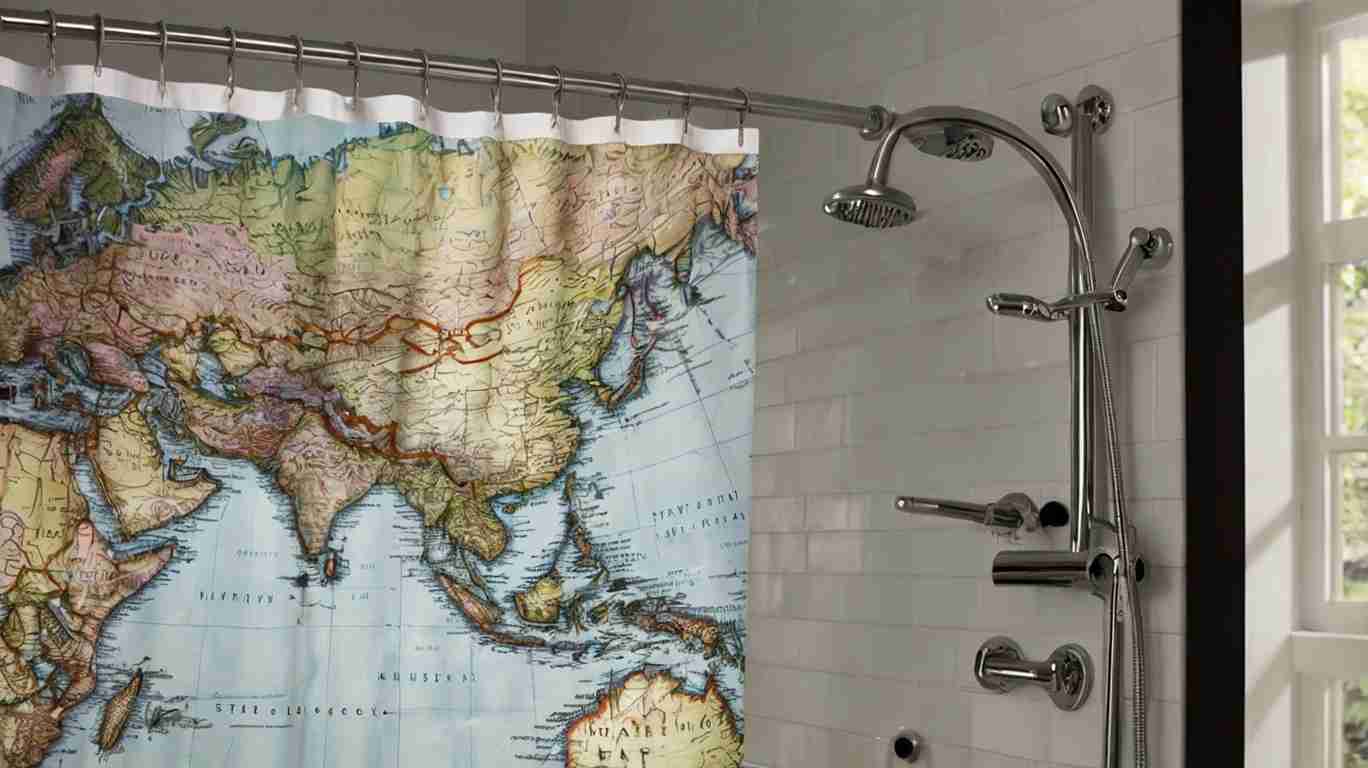 Map Shower Curtain