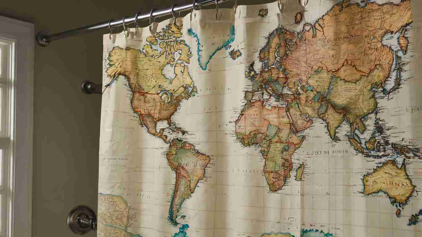 Map Shower Curtain