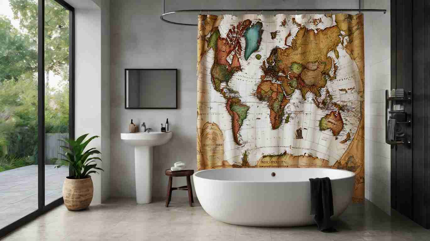 Map Shower Curtain