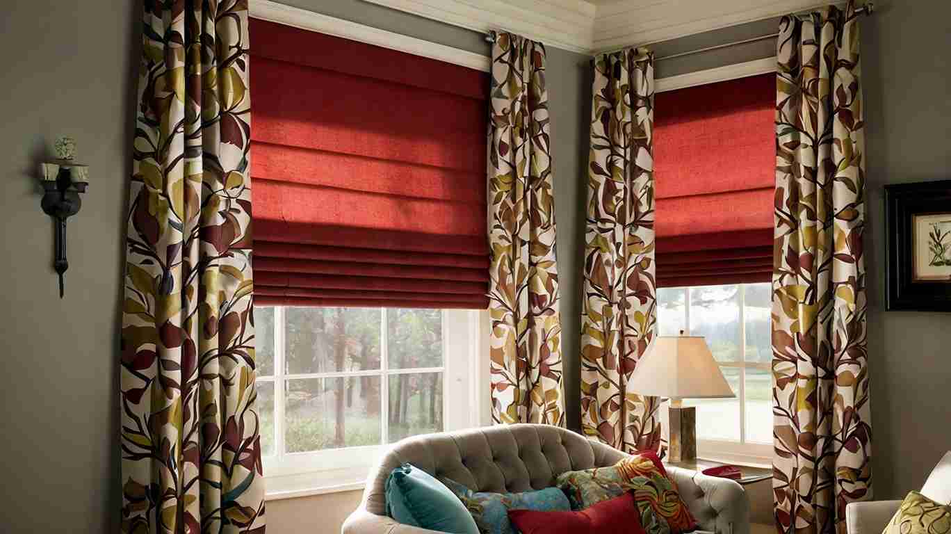 Roman shades with Curtains