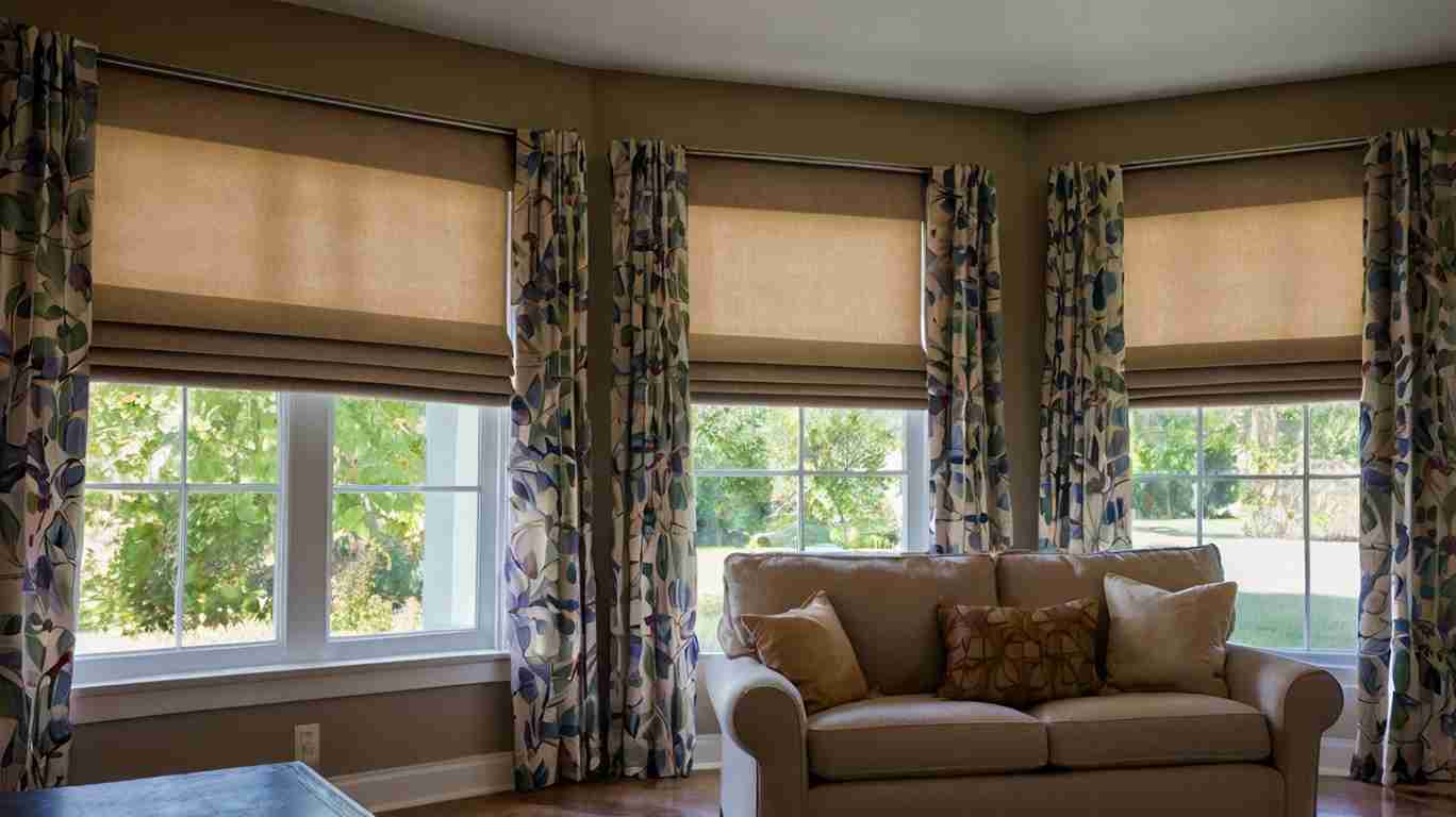 Roman shades with Curtains