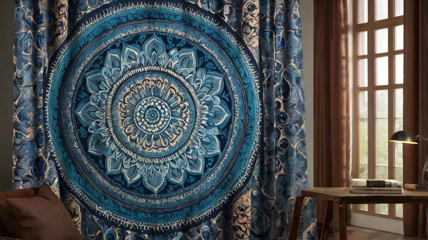 Blue Mandala Cotton Curtains