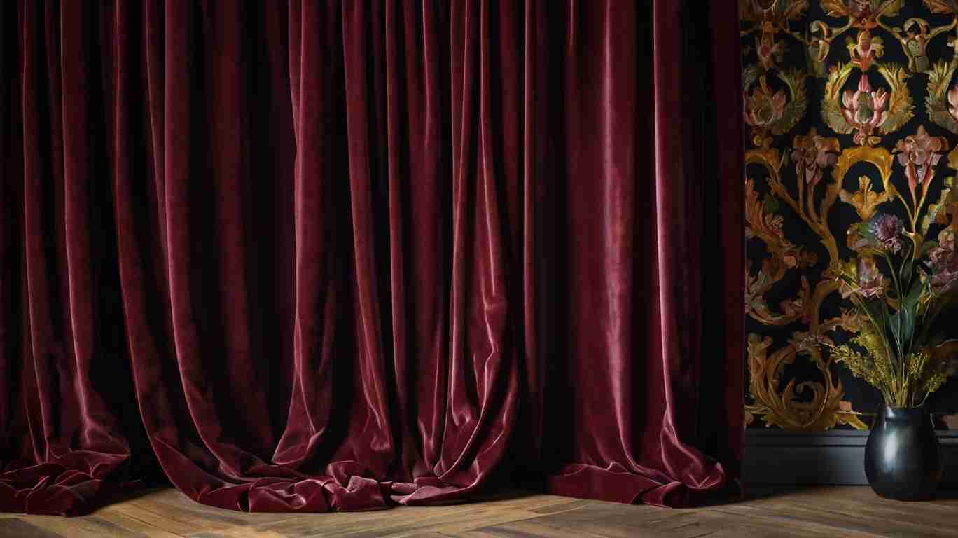 burgundy velvet curtains