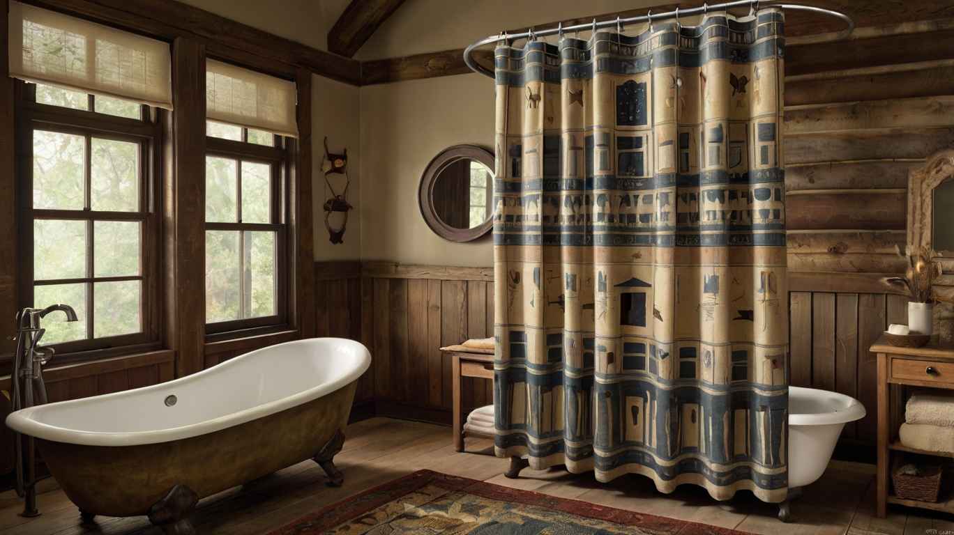 primitive shower curtains